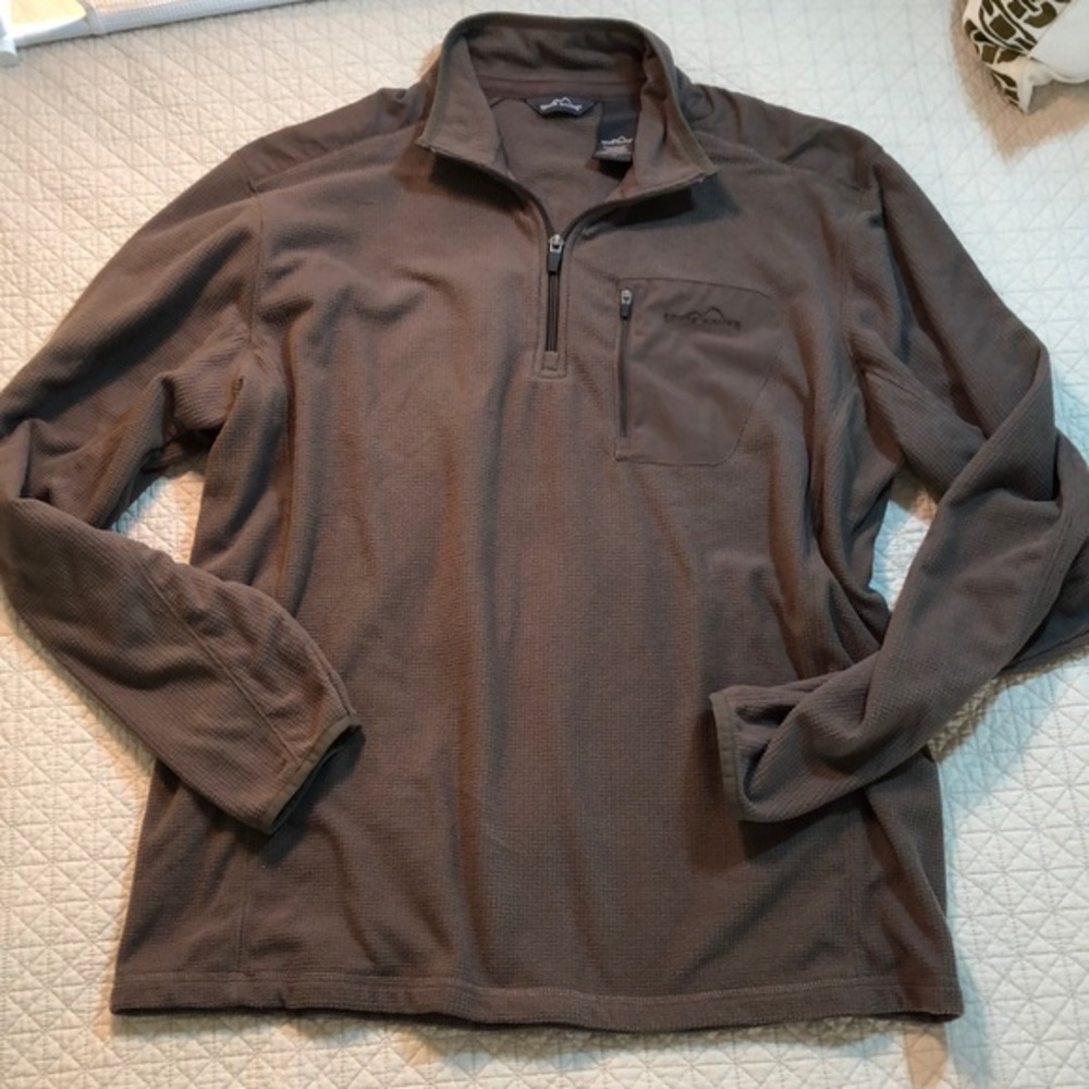 Eddie Bauer size Large cocoa brown knit shirt - Picture 1 of 8